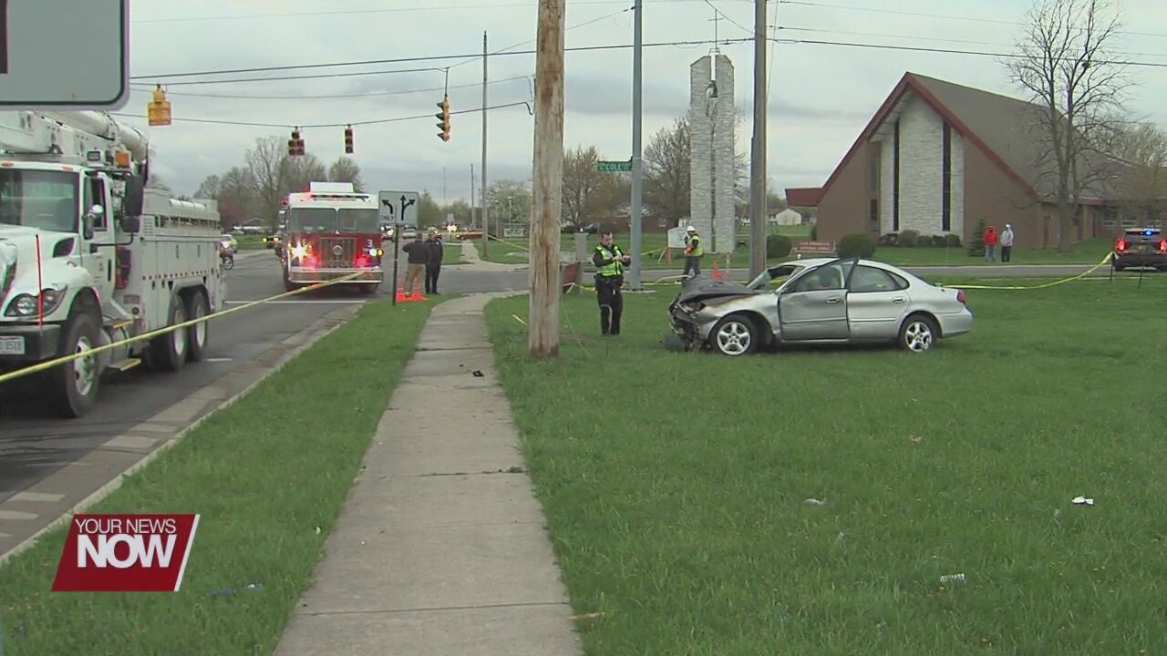 Fiery crash leads to power outage